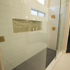 Contemporary Neutral Master Bathroom with Glass Shower 