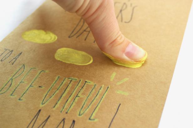 Have each kid add their thumbprint to a card that looks like a bumblebee for Mother's Day this year.