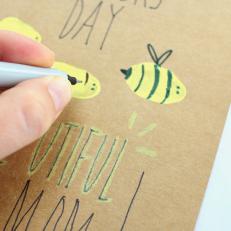 Finger Paint Bumblebee Card