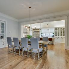 Great Room Dining Area With Farmhouse Table and Chairs