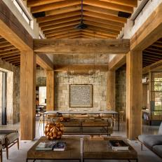 Exposed Beams, Cathedral Ceiling Add Drama to Home in Baja California