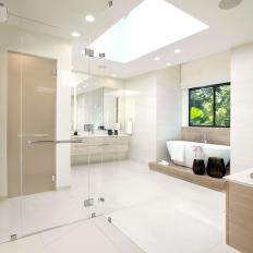 Asian Master Bathroom With Skylight