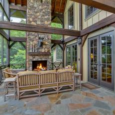 Screened Porch With Rustic Vibe