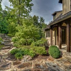 Home Entrance With Stone Path 