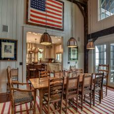 Dining Room Features Framed American Flag