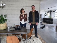 As seen on Restored by the Fords, Leanne and Steve Ford in the dining room of Steve's personal apartment in Pittsburgh, PA. Steve and Leanne restored the industrial warehouse and created an urban apartment.
