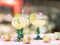 Styled Glasses with Frozen Margaritas 