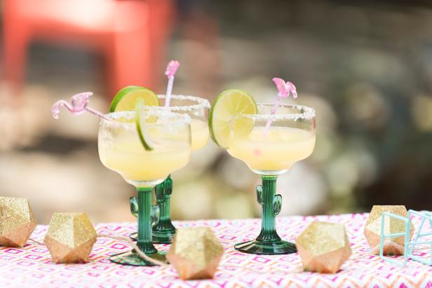 Styled Glasses with Frozen Margaritas 