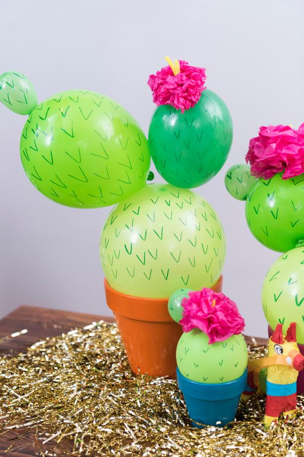 Decorate your next party with these super cute cactus balloons! Follow our DIY directions to craft your own balloon garden. 