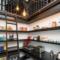 Modern Butler's Pantry With Wine Rack