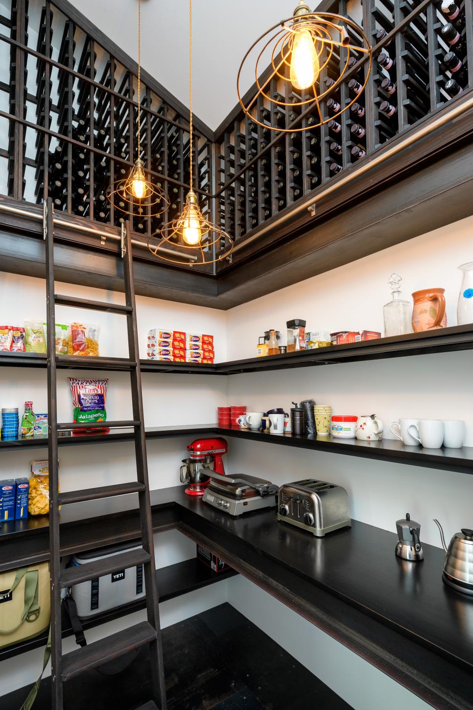 Modern Butler's Pantry With Wine Rack | HGTV