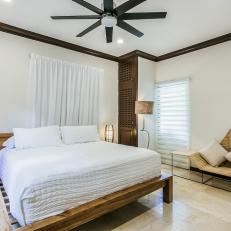 Simple, Contemporary Bedroom in Coastal Mansion