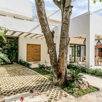 Contemporary Coastal Villa Featuring Tropical Plants