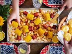 Shrimp, Sausage and Corn on Sheet Pan