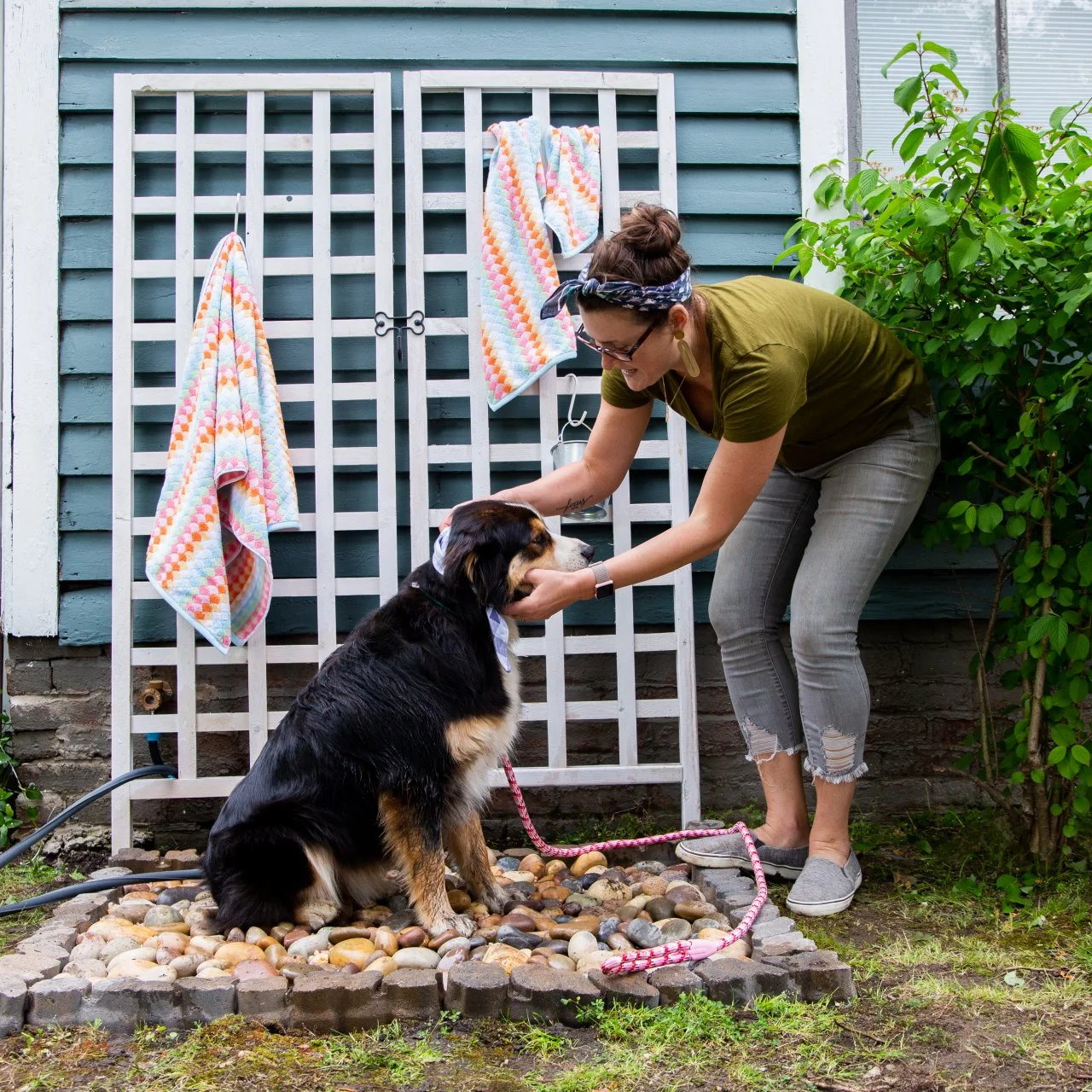 Diy dog bathing fashion station