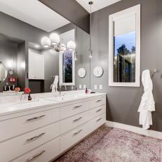 Sleek Gray And White Bathroom