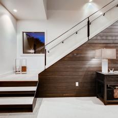 Modern Staircase With Chocolate and Cream Tones 