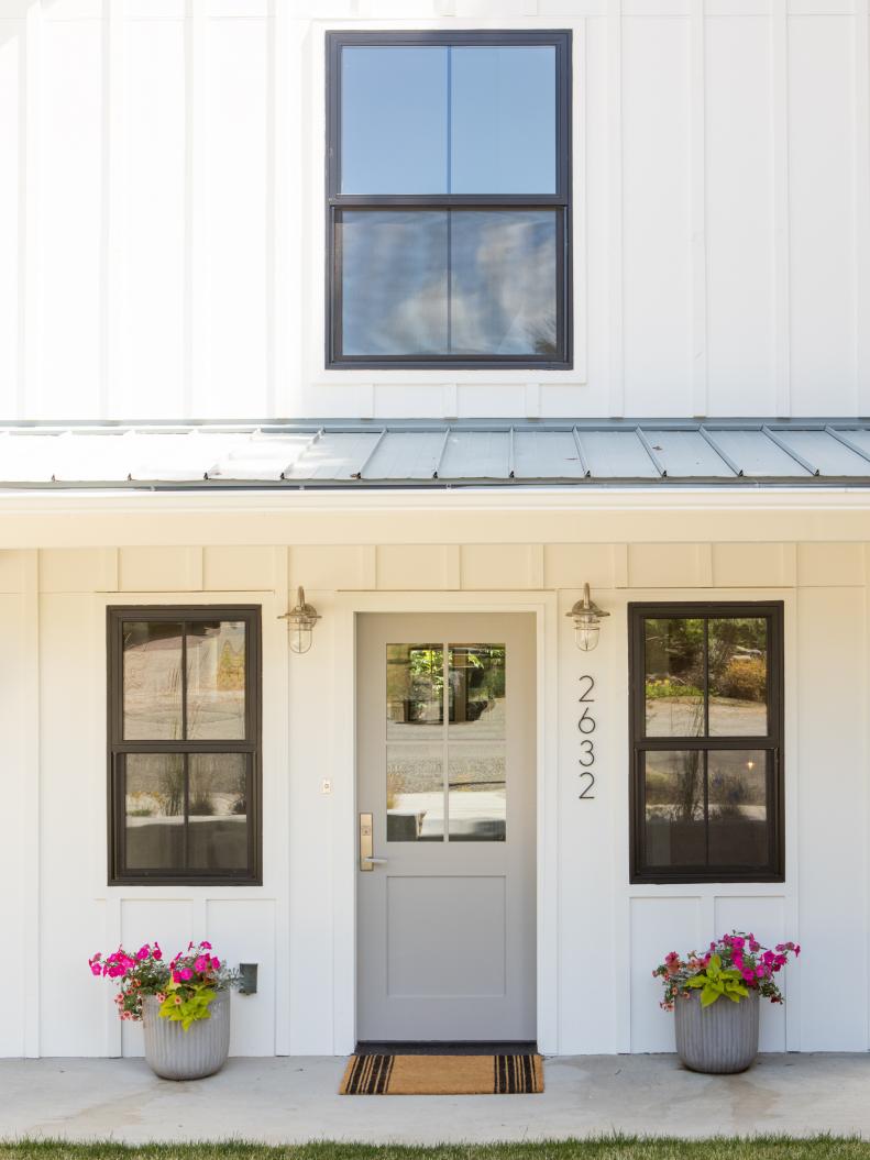 Farmhouse With Gray Front Door