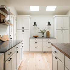 White Kitchen With Skylights