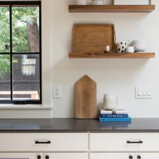 Kitchen Open Shelving With Tray