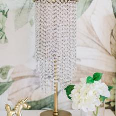 Crystal and Gold Nightstand Lamp