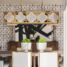 Black and White Transitional Dining Room 