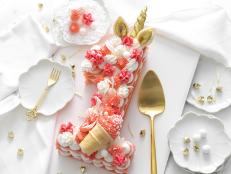 Gold and Pink Unicorn Birthday Cake