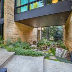 Contemporary Home With Breezeway Off Walkway Steps