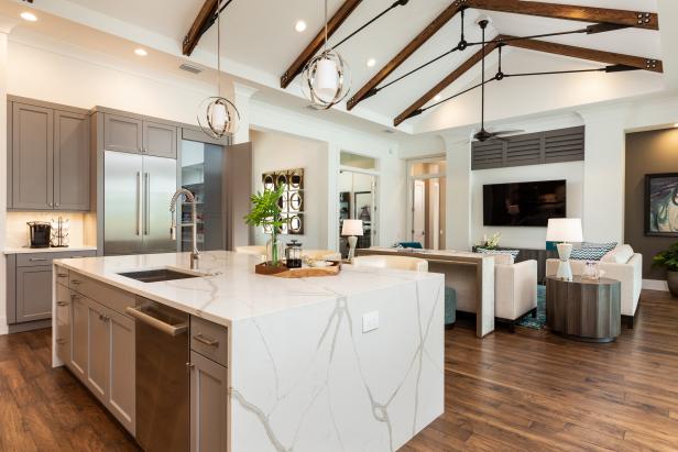 Polished Open Plan Kitchen With Indoor Outdoor Access 2019 S Ultimate House Hunt House Hunt, Indoor Outdoor Kitchen House Plans