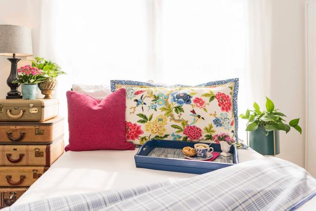 Inexpensively upcycle a bland tray and a bit of leftover fabric into a designer-worthy tray ready for breakfast-in-bed any day.