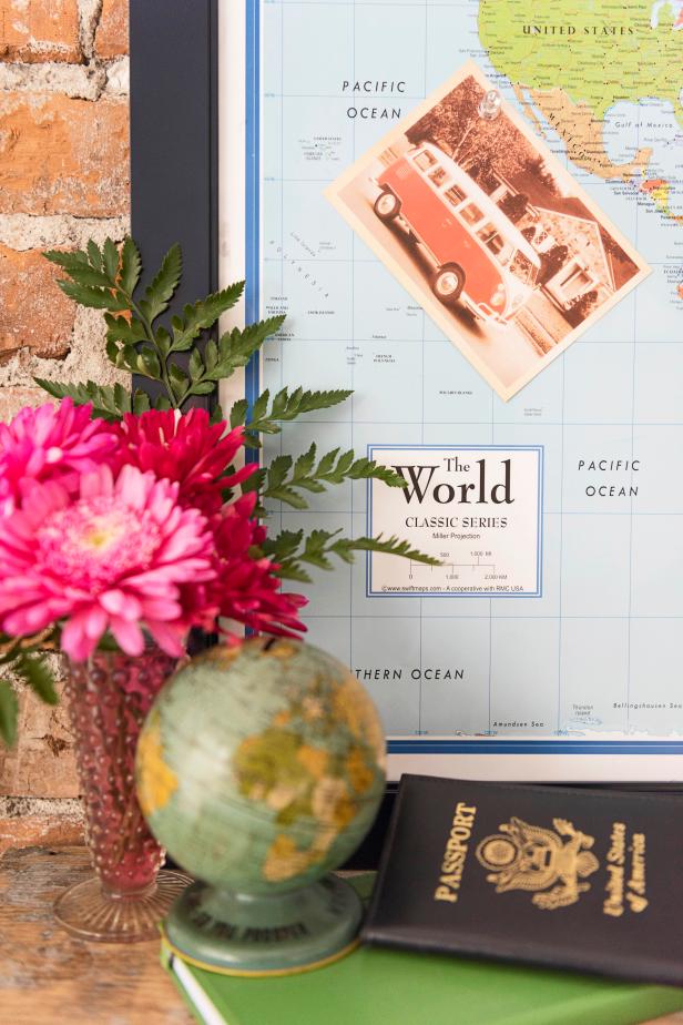 Chart your adventures or highlight your family's ancestry with this easy-to-craft wall map.