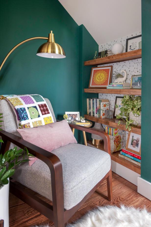 Reading Nook With Built-In Bookshelves and Armchair