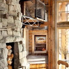 Rustic Cabin With Stone Fireplace