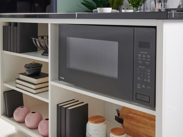 Built-In Kitchen Island Microwave Storage | HGTV