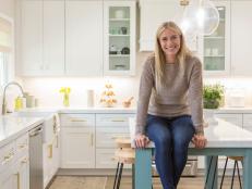 As seen on Hidden Potential, designer Jasmine Roth pauses in the kitchen of the Gilberto family's newly renovated home in Huntington Beach, California.