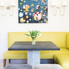 Contemporary Breakfast Nook With Tulips