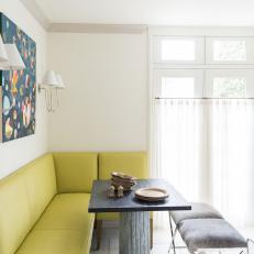 Breakfast Nook With Yellow Banquette