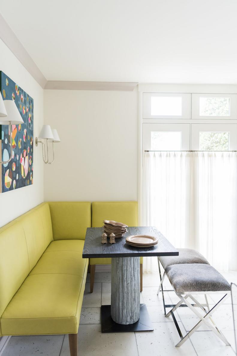 Breakfast Nook With Yellow Banquette
