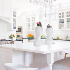 Modern White Kitchen With Expansive Island