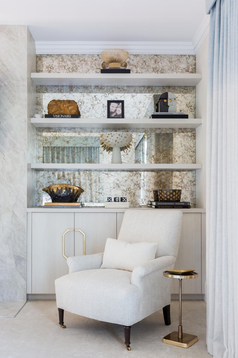 Sitting Area With Gold Wall