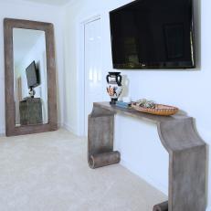 TV and Curved Console Table