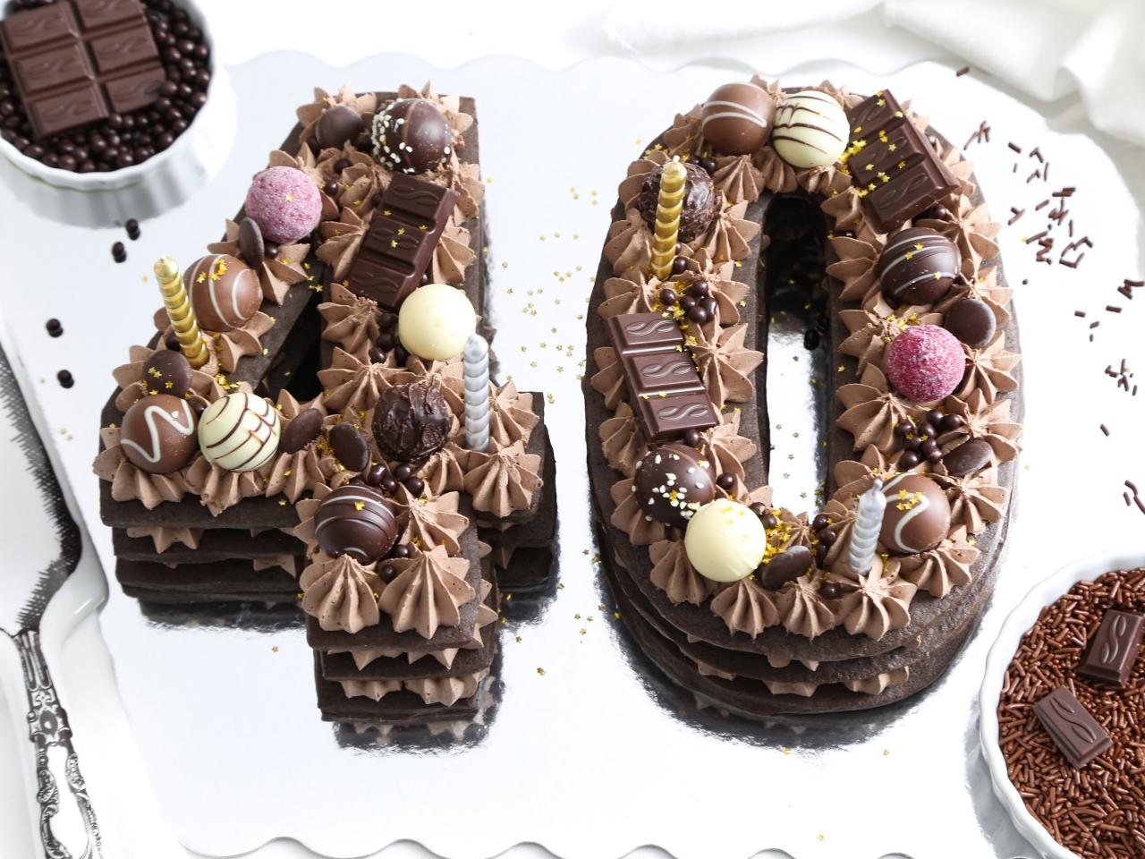 How to Make a Dark Chocolate Number Cake