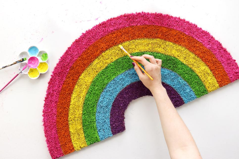 DIY Rainbow Doormat