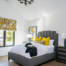 Modern Gray and Yellow Guest Bedroom