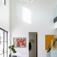 Modern Foyer with Modern Art, Lighting