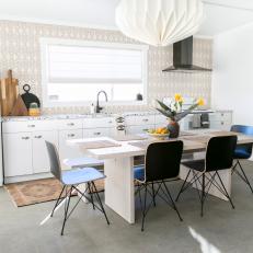 Scandinavian Eat In Kitchen With Black Chairs