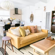 Scandinavian Living Room With Yellow Sofa