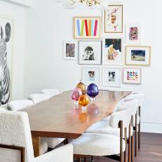 Contemporary Dining Room With Gallery Wall