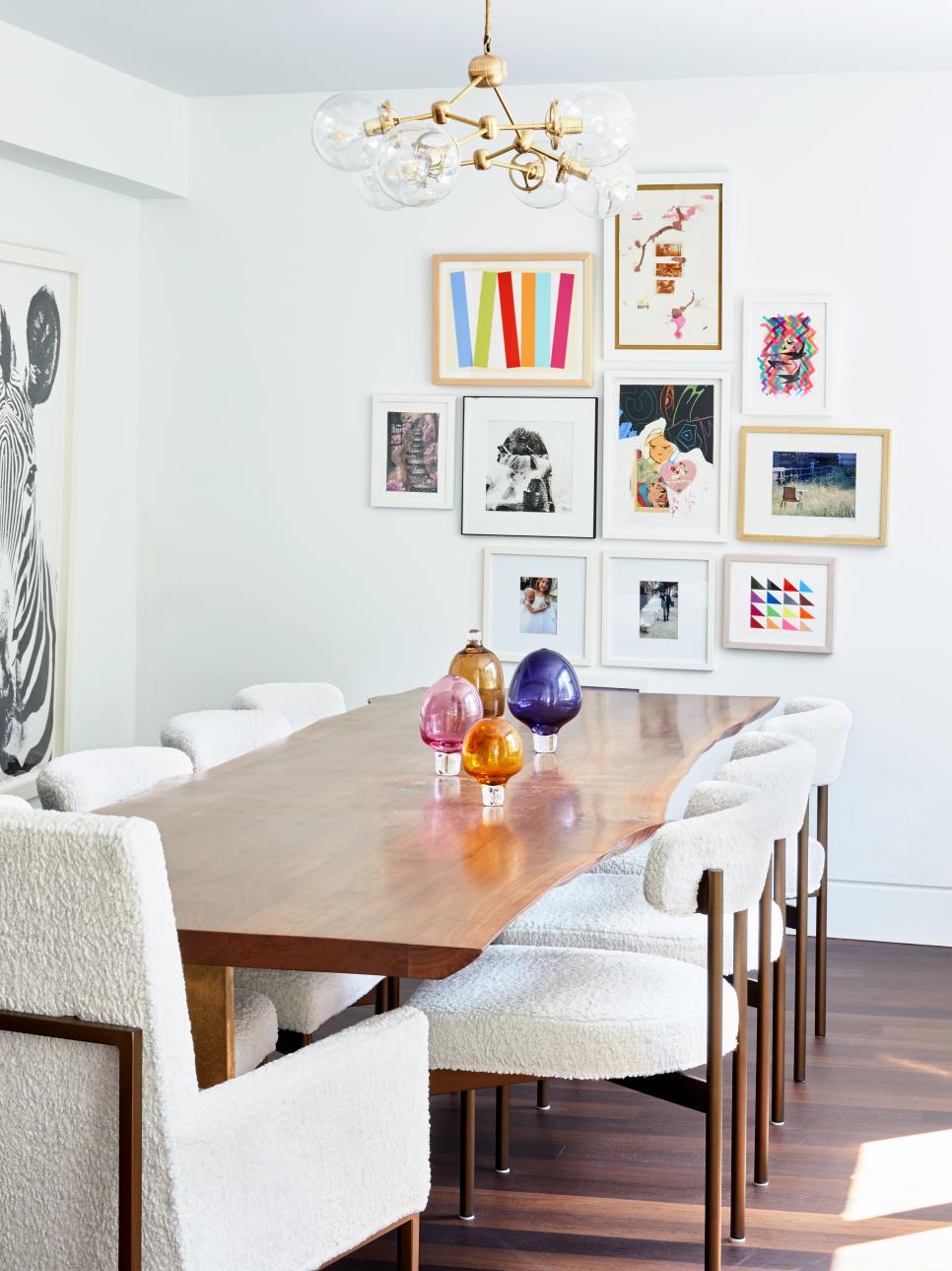 Contemporary Dining Room With Gallery Wall | HGTV