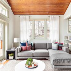 Transitional Living Room With Gray Sectional